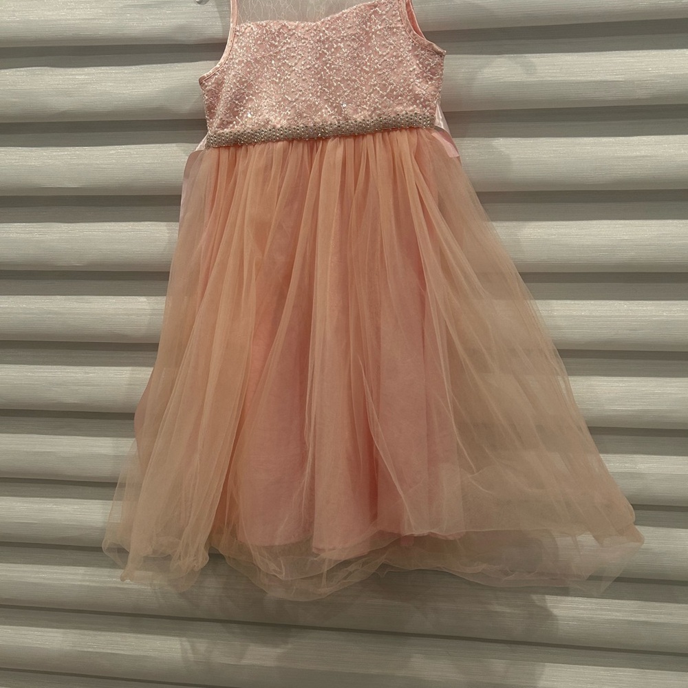 Pink Tulle Party Dress with Sequin Bodice. Size 6 -9,